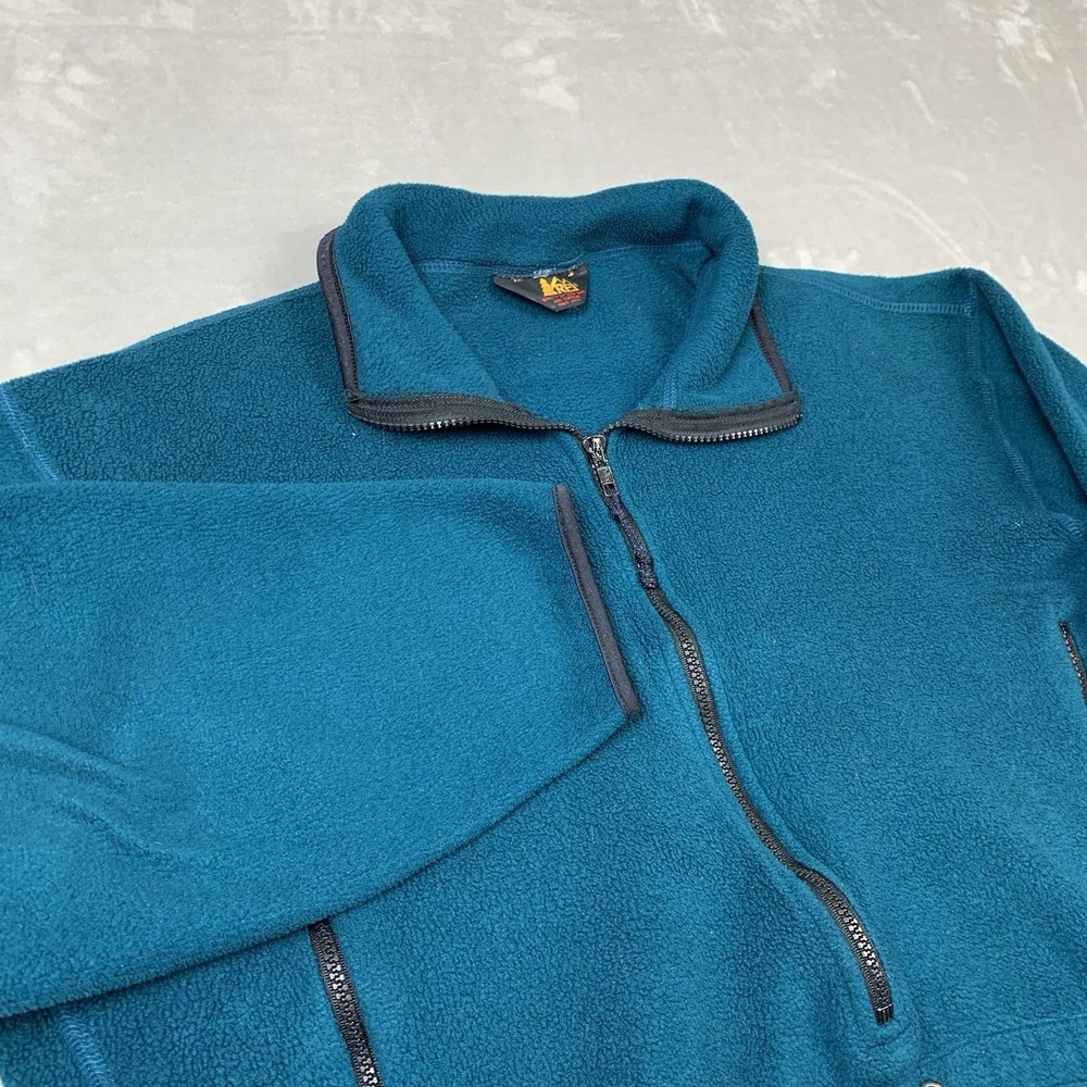 REI Co Op 1/2 Zip Pullover Medium Teal Pockets Outdoor Hiking No Material Tags
